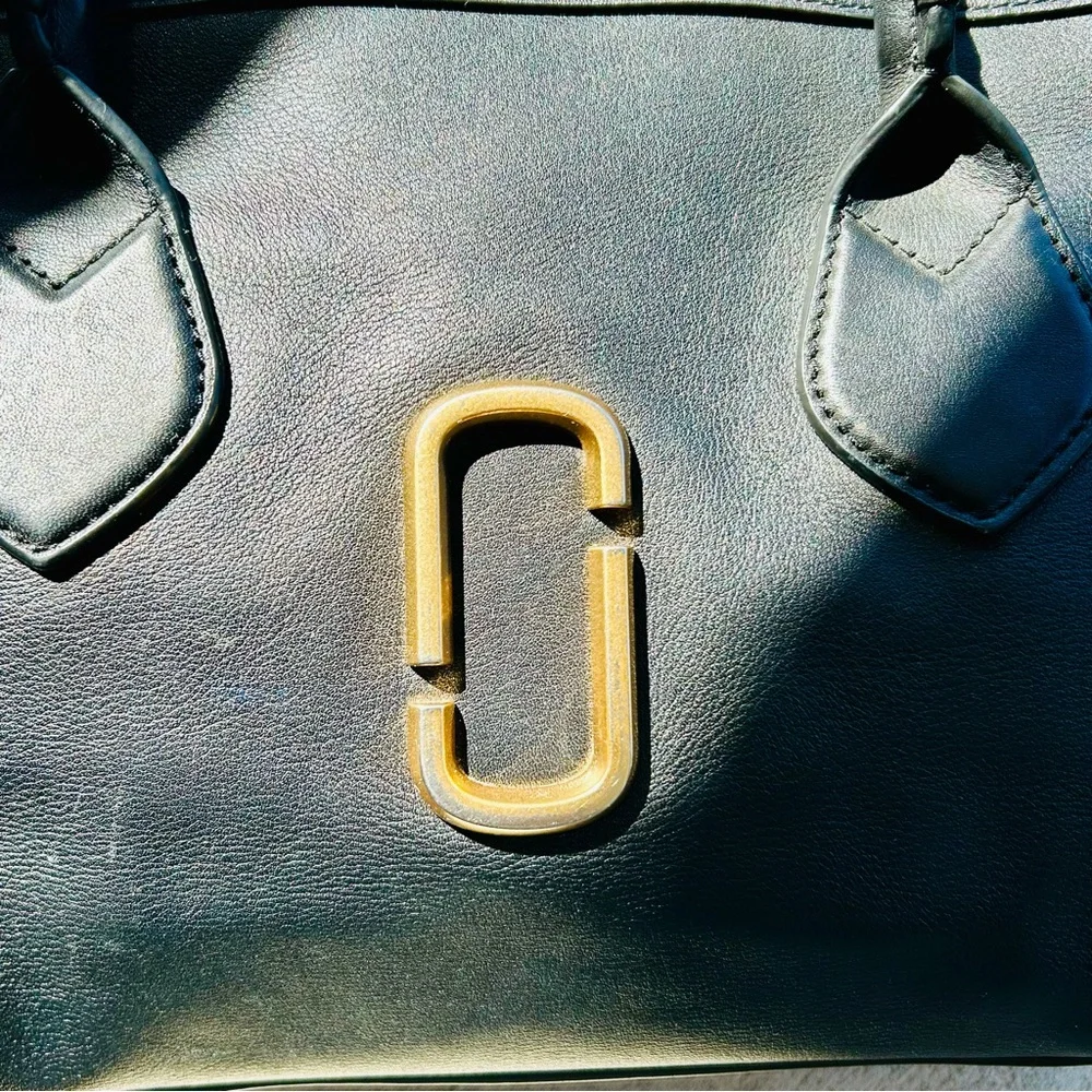 Marc Jacobs Noho Black Leather Gold Hardware Satchel Doctor Tote Bag